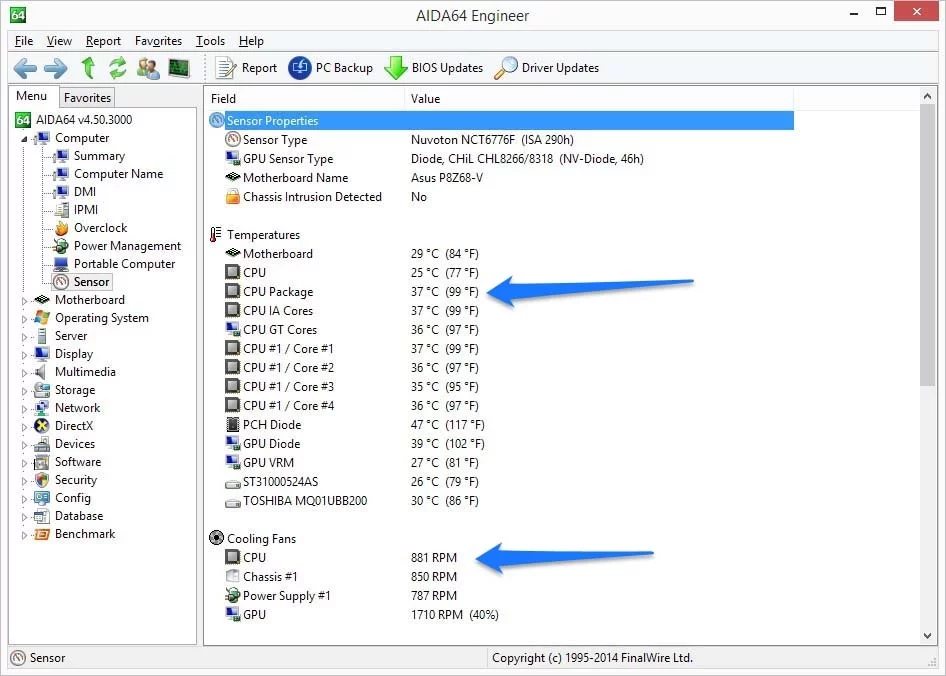 Temperature e rpm ventole con dissi Arctic Freezer 7 PRO Rev.2; Asus P8 Z68-V con modalità ventole Auto "Standard"