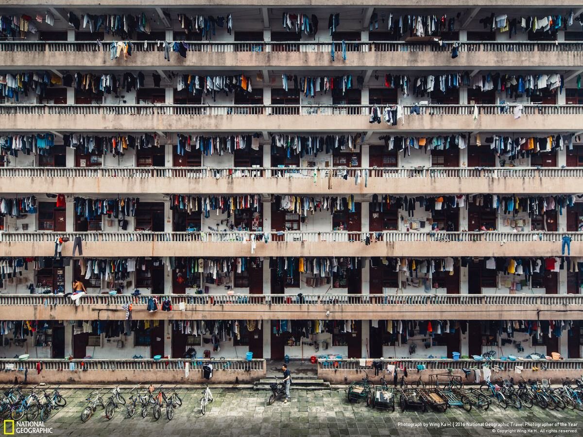 This photo was taken on my last trip to Guangzhou, China. This place is the school dormitories of South China Normal University. When I was hanging around, most of them were taking a break. After lunchtime, they needed to go back to study. | CATEGORY: Cities