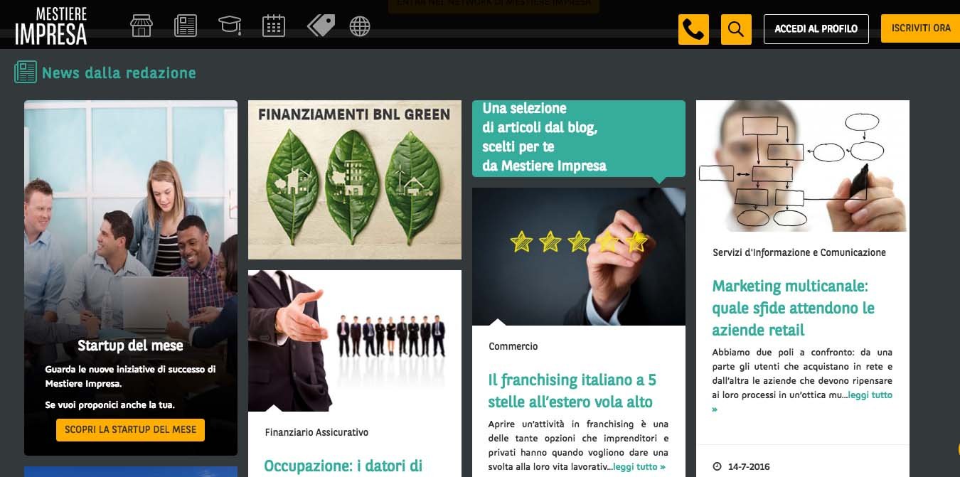 Le ultime notizie nella piattaforma