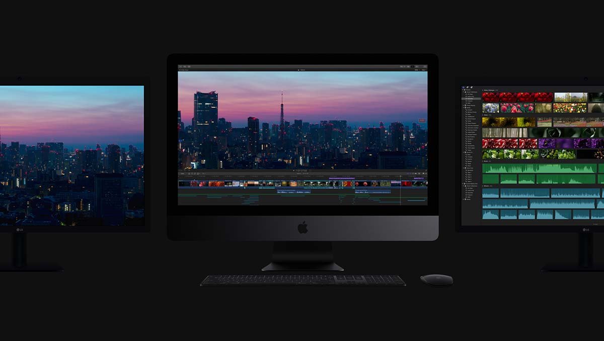 new 2017 imac three monitors dark grey