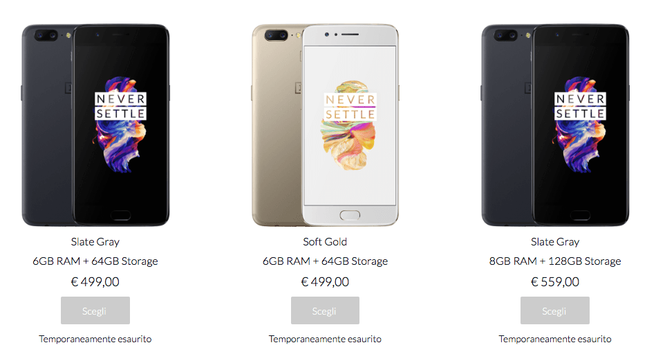 OnePlus 5 è esaurito in tutto il mondo e partono le speculazioni sul lancio del prossimo modello 2 Schermata 2017 10 12 alle 16.07.18