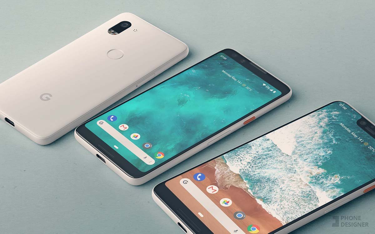 Pixel 3 e Pixel 3XL con il notch in queste immagini concept 3 Pixel 3