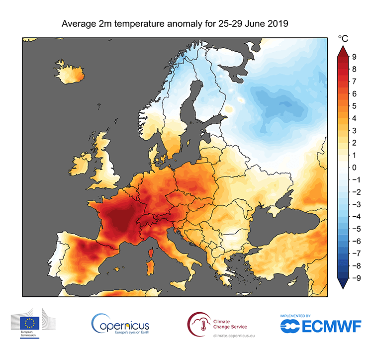 Record temperatura giugno 2019