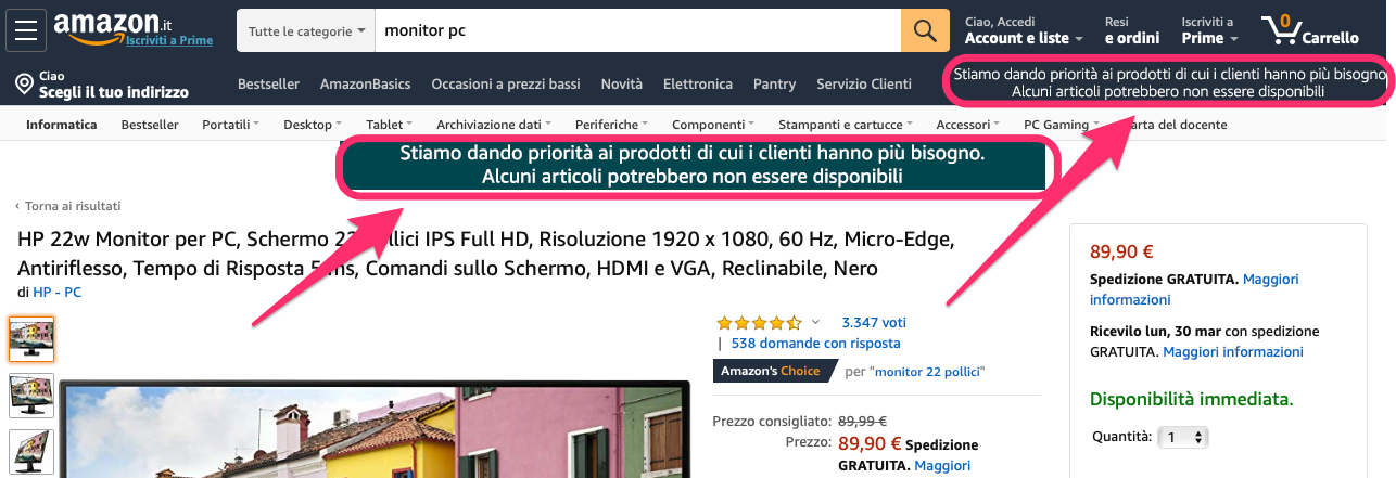 amazon ordini
