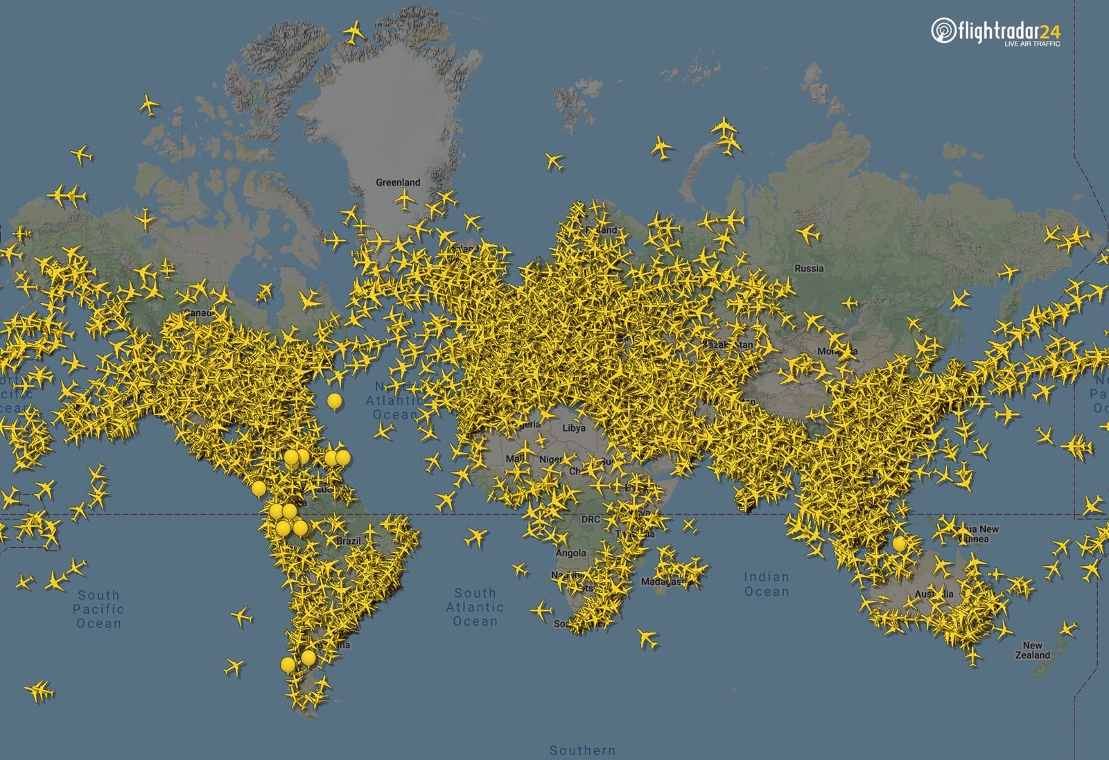 Global Air Traffic 29 February 1200UTC risultato