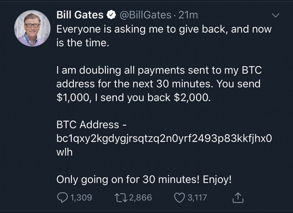 Twitter hackerato Bill Gates