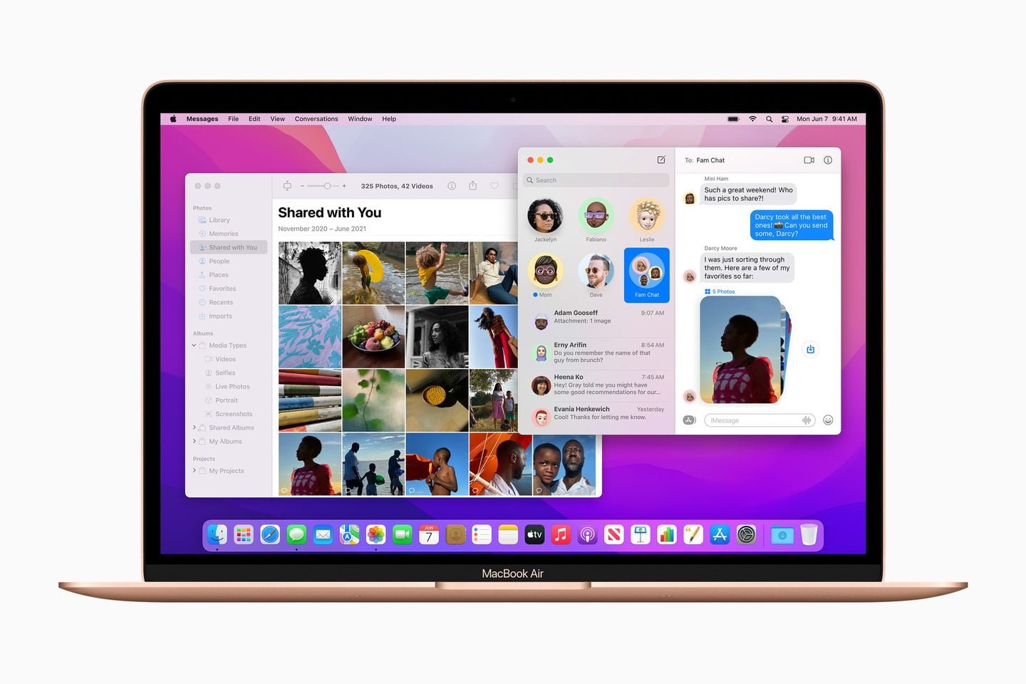 WWDC 2021, Apple presenta iOS 15, iPadOS 15 macOS Monterey e watchOS 8. HomePod Mini in Italia 15 Apple macos monterey messages photos 06072021 result 1